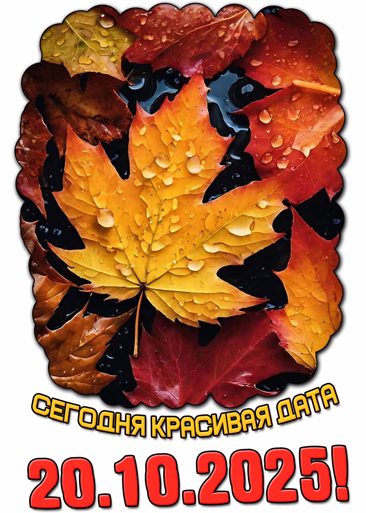 Открытка сегодня красивая дата 20.10.2025