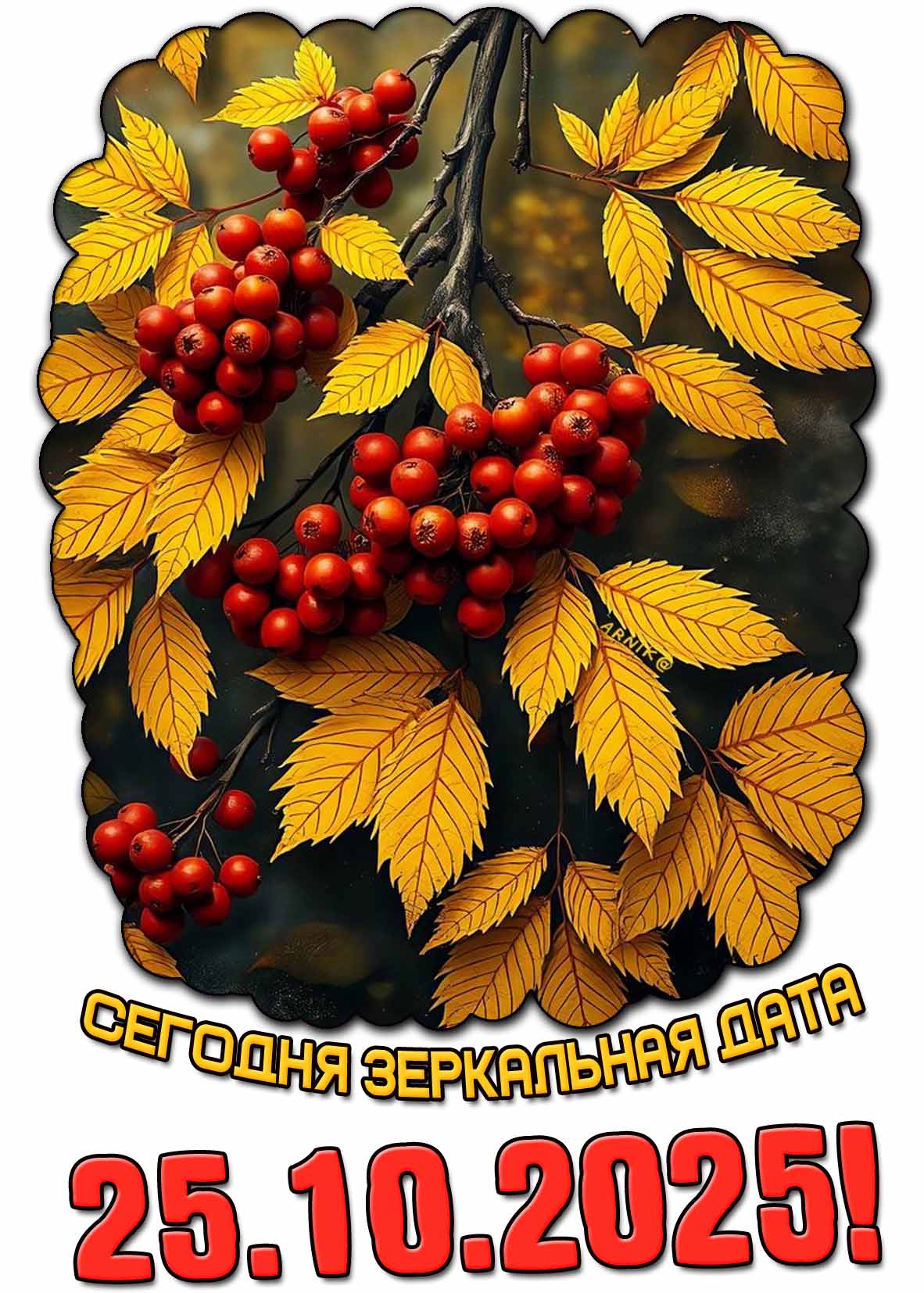 Открытка сегодня зеркальная дата 25.10.2025