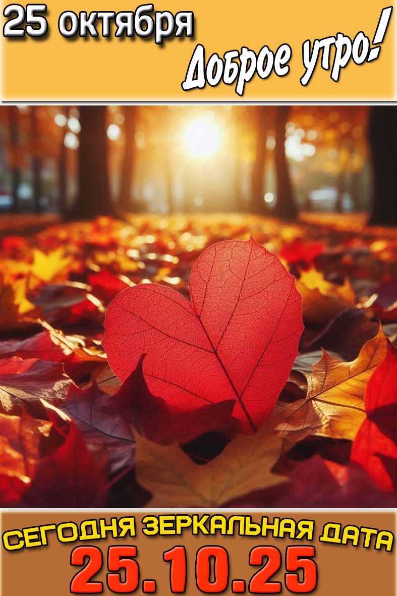 Картинка "25 октября доброе утро! Сегодня зеркальная дата 25.10.25"