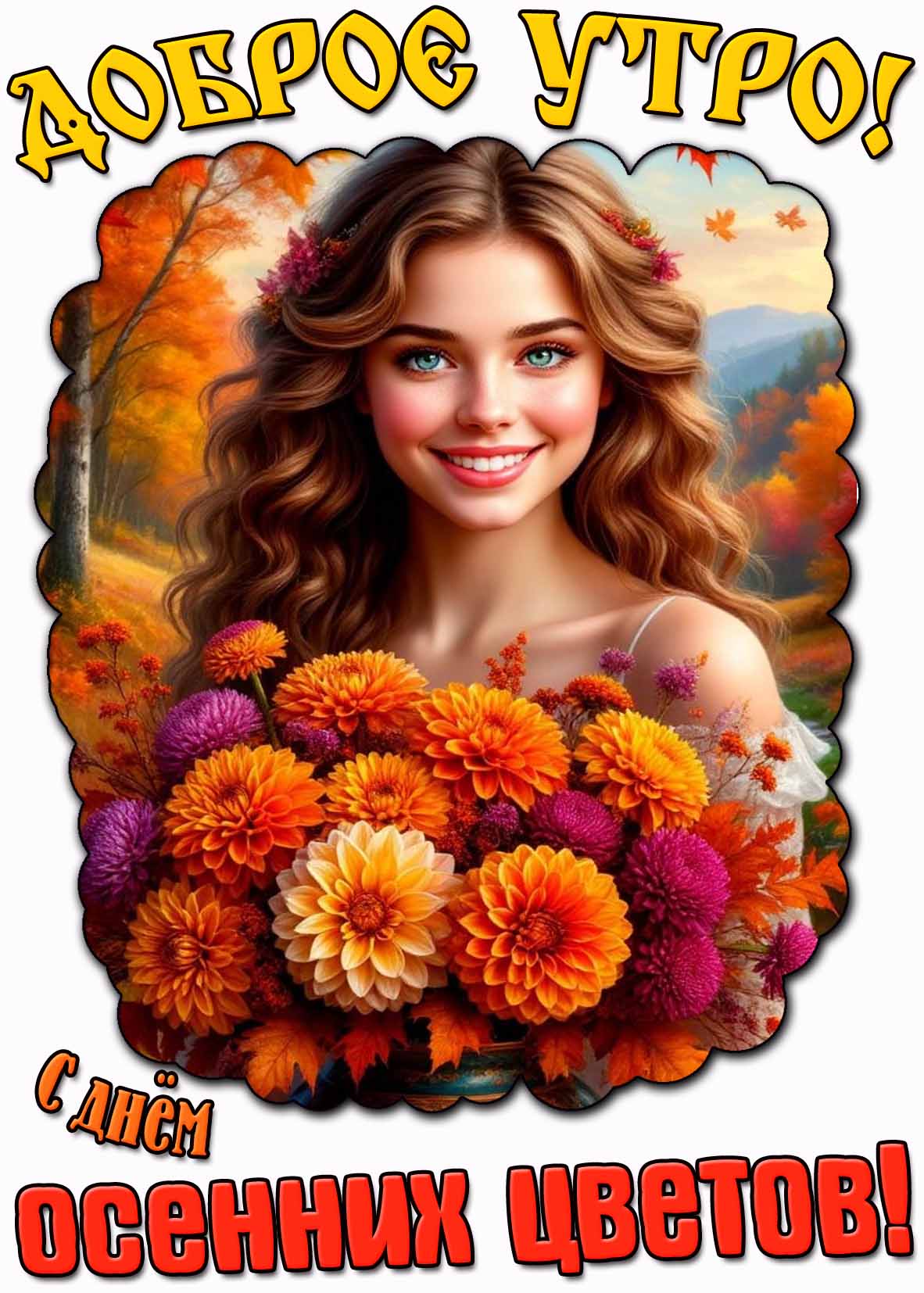 Картинка "Доброе утро! С днём осенних цветов!"