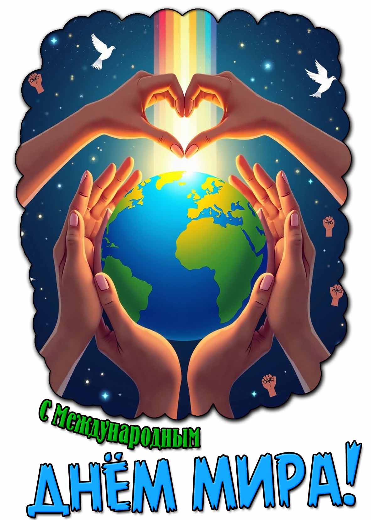 Открытка с международным днём мира