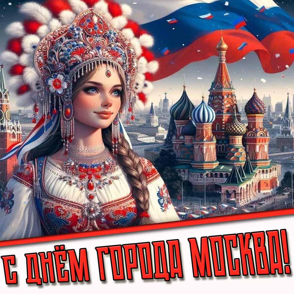 Картинка с днём города Москва