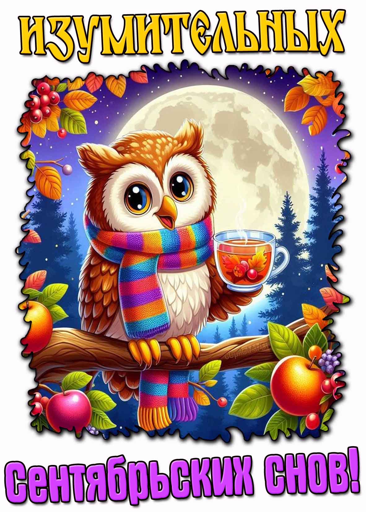 Картинка для пожелания изумительных сентябрьских снов