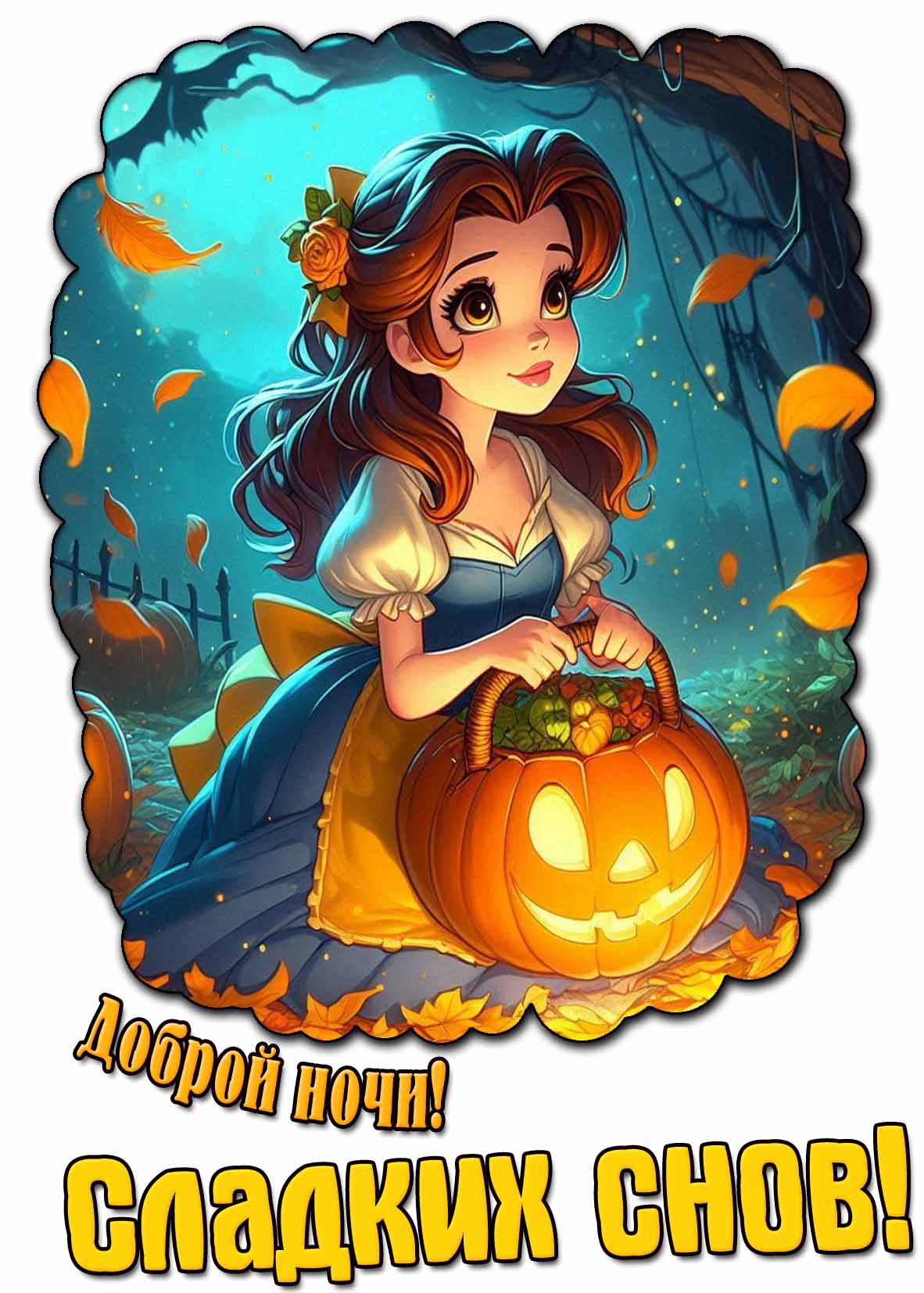 Осенняя картинка "Доброй ночи! Сладких снов!"