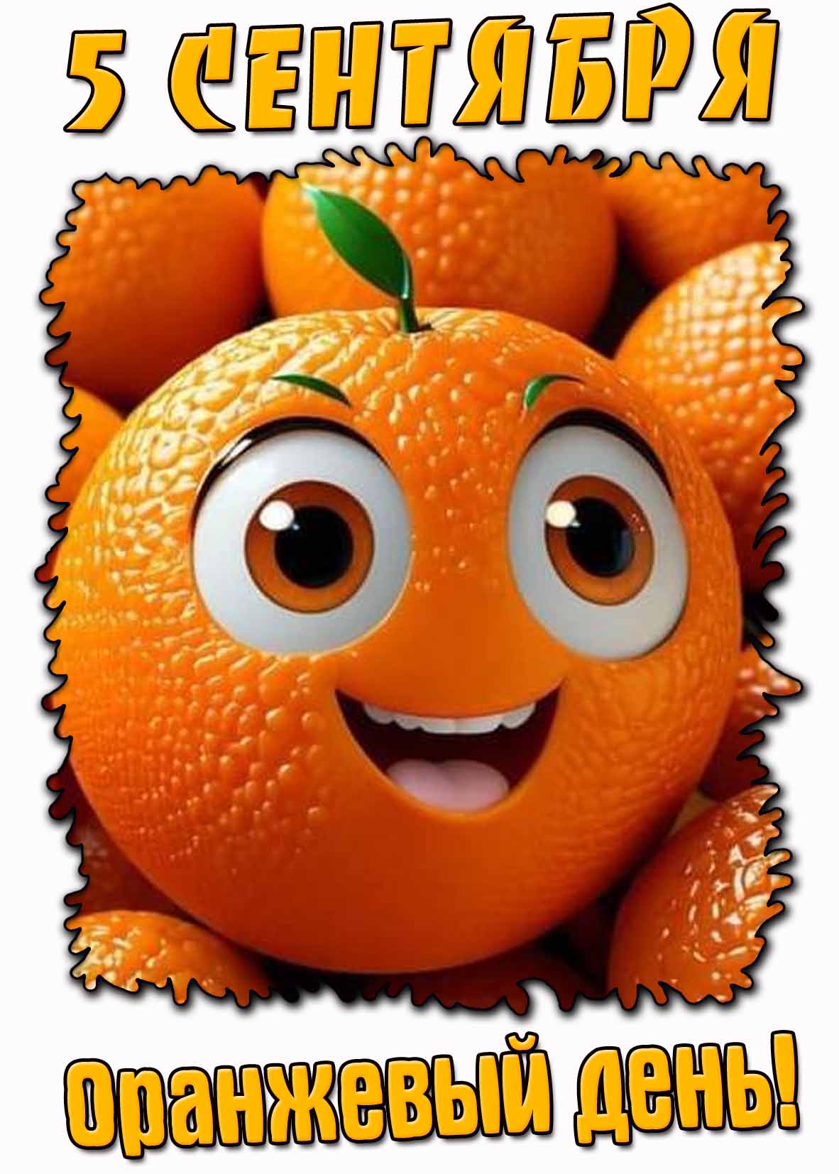 Прикольная открытка на оранжевый день - 5 сентября