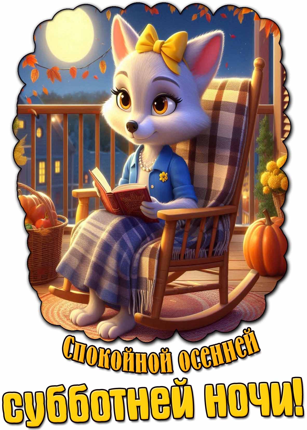 Картинка спокойной осенней субботней ночи