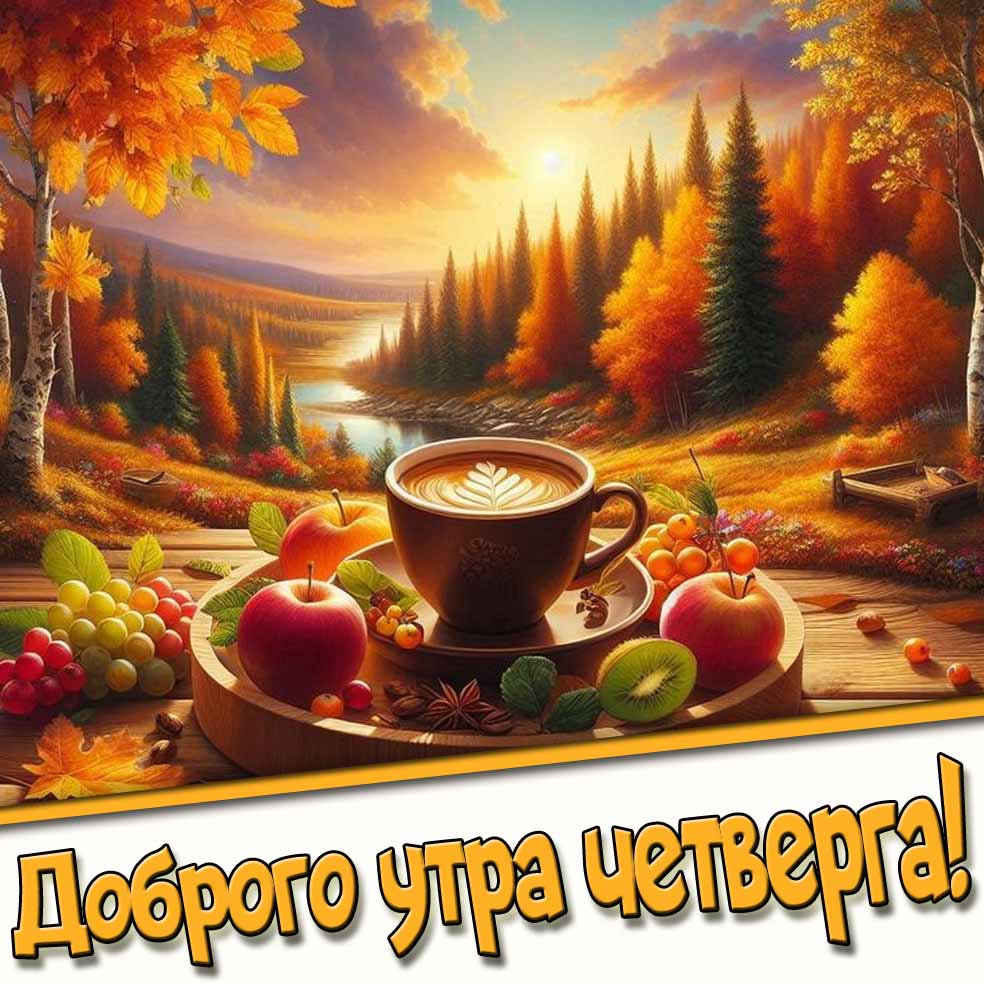 Осенняя открытка доброго утра четверга