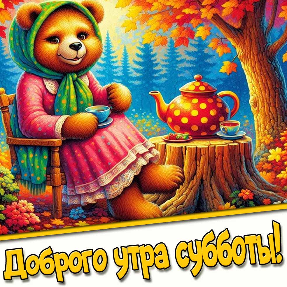 Осенняя открытка доброго утра субботы