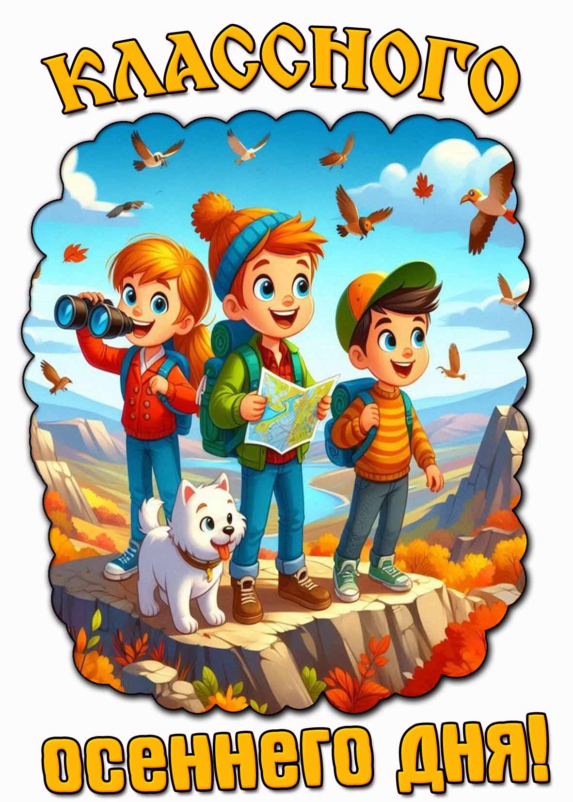 Классного осеннего дня! - открытка для детей