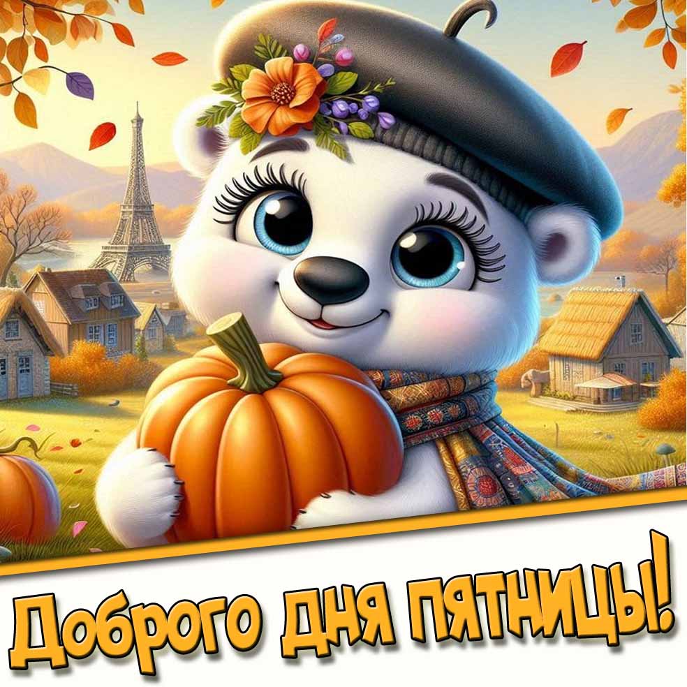 Доброго дня пятницы! - милая осенняя картинка