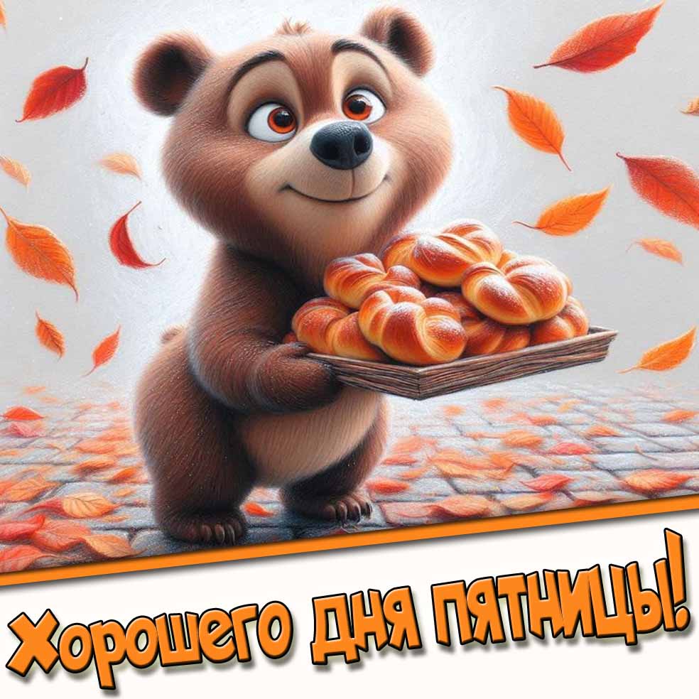 Прикольная осенняя открытка хорошего дня пятницы