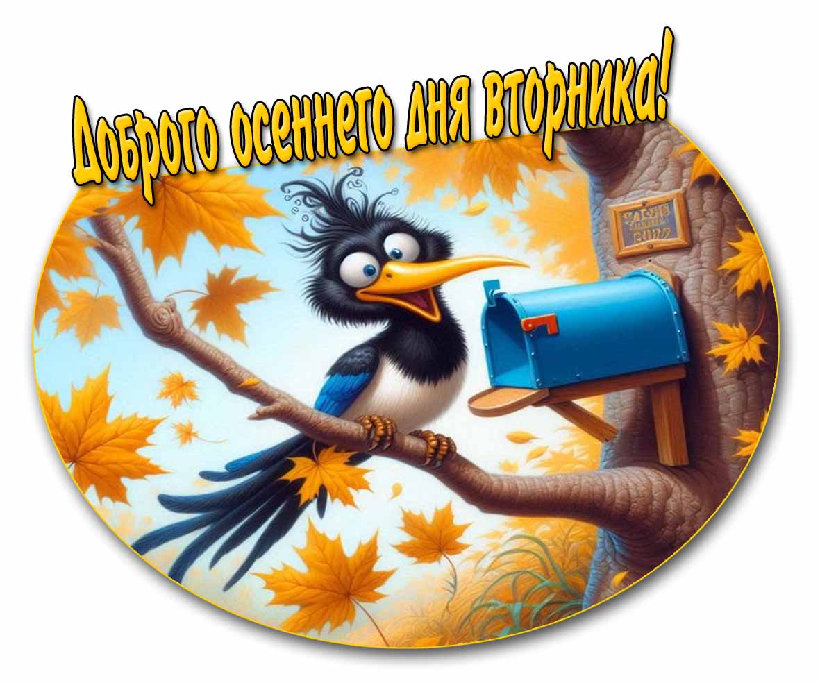 Прикольная картинка доброго осеннего дня вторника