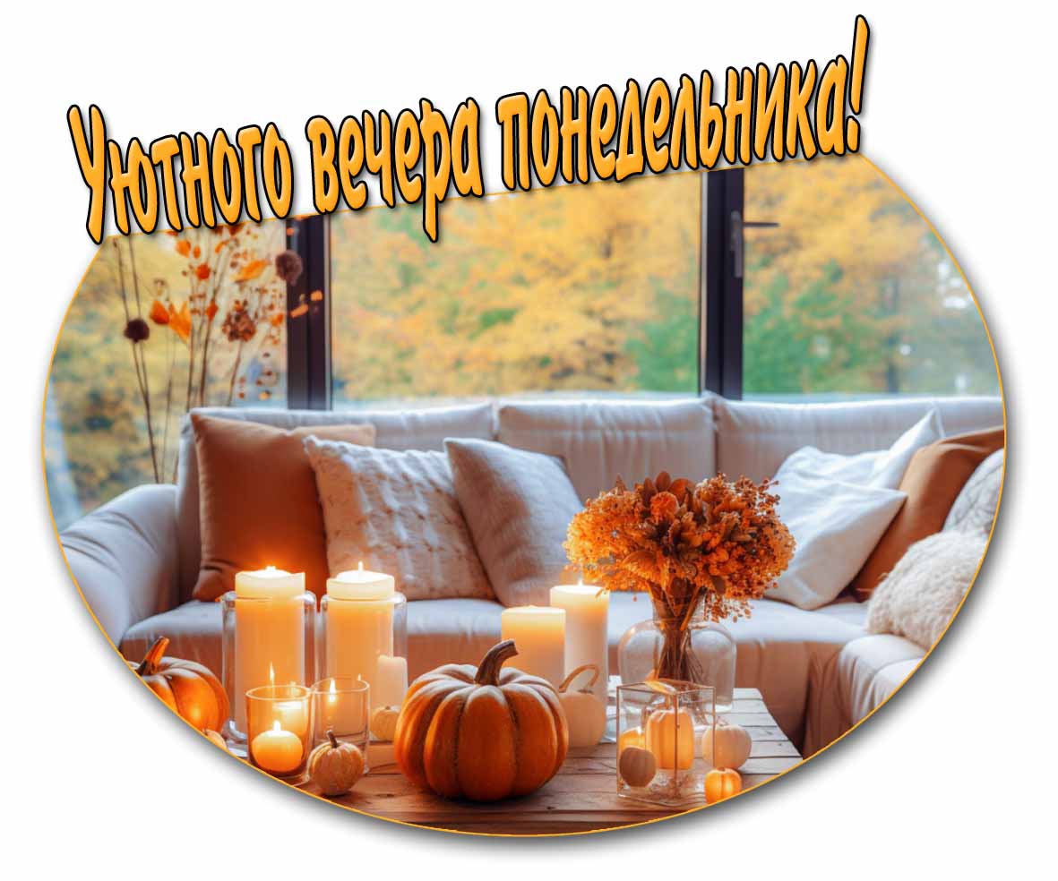 Осенняя картинка уютного вечера понедельника