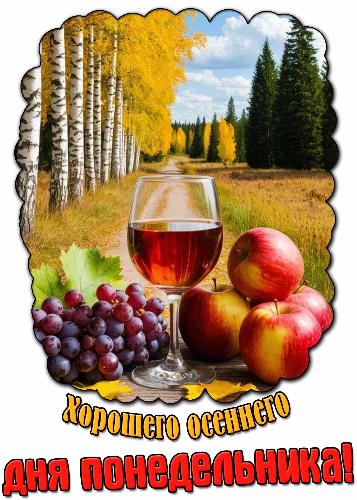 Открытка хорошего осеннего дня понедельника
