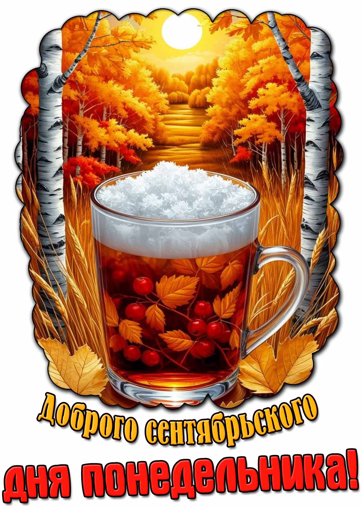 Открытка доброго сентябрьского дня понедельника