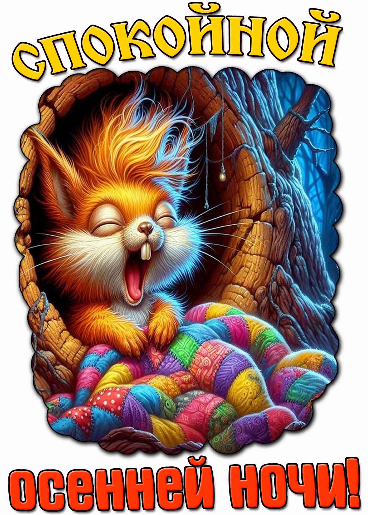 Прикольная картинка спокойной осенней ночи