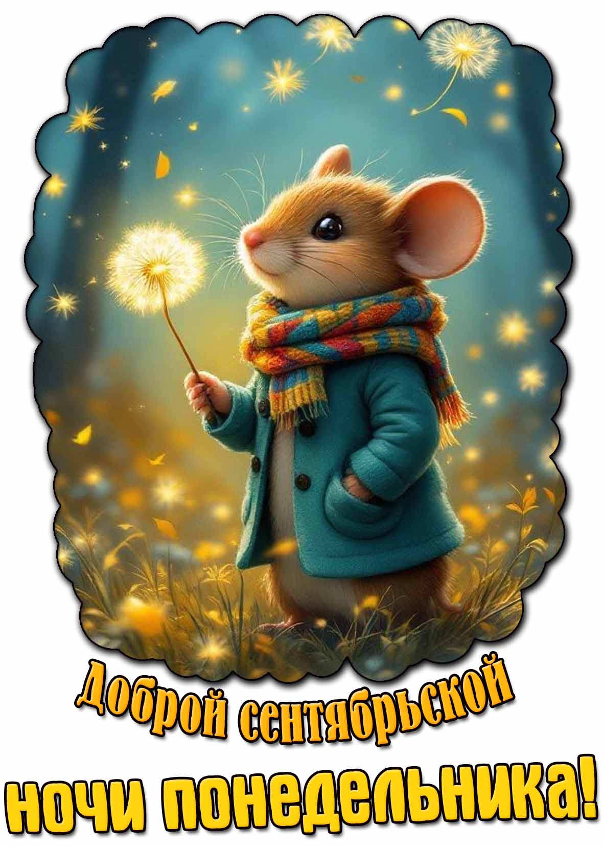 Картинка доброй сентябрьской ночи понедельника