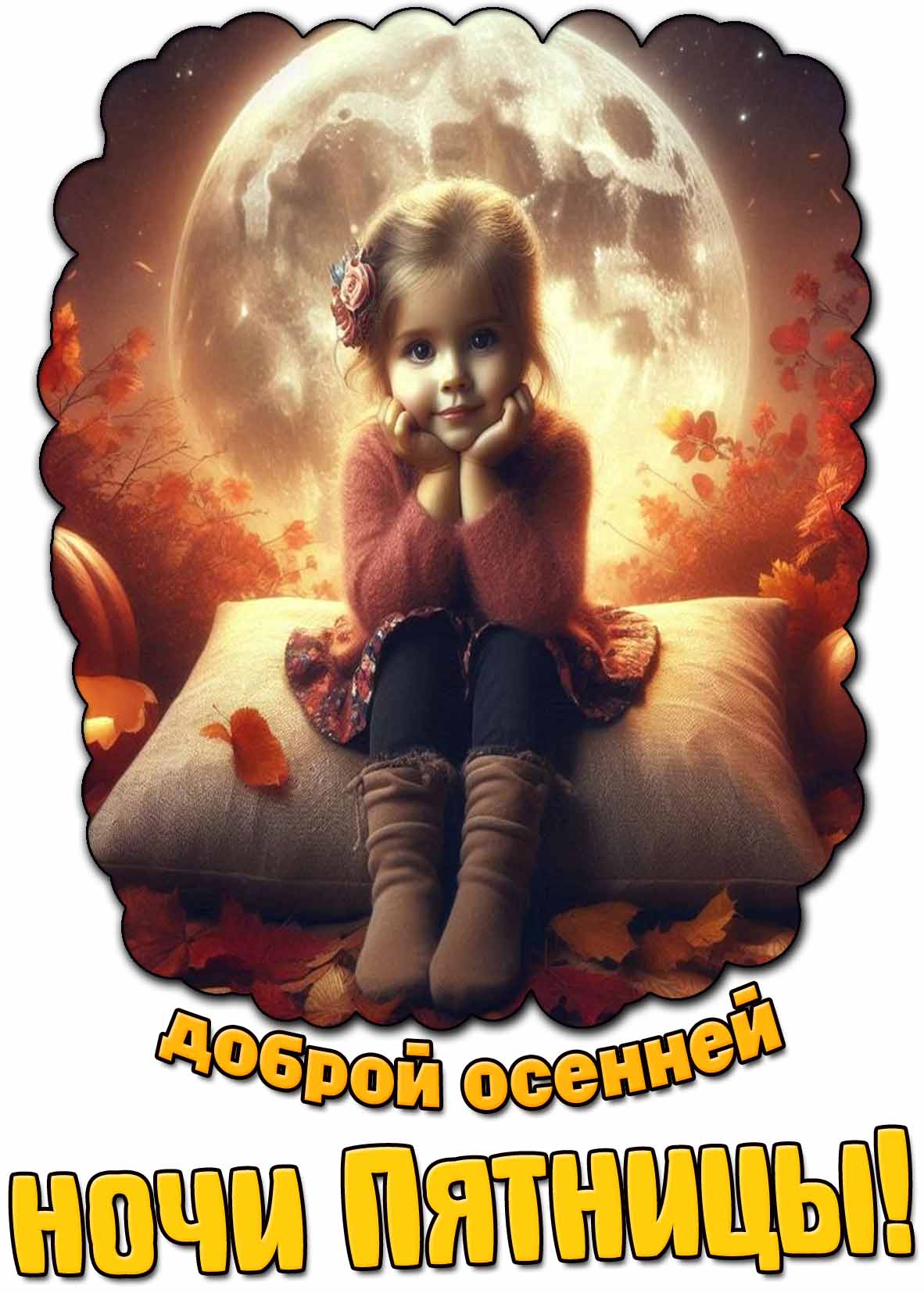 Открытка доброй осенней ночи пятницы