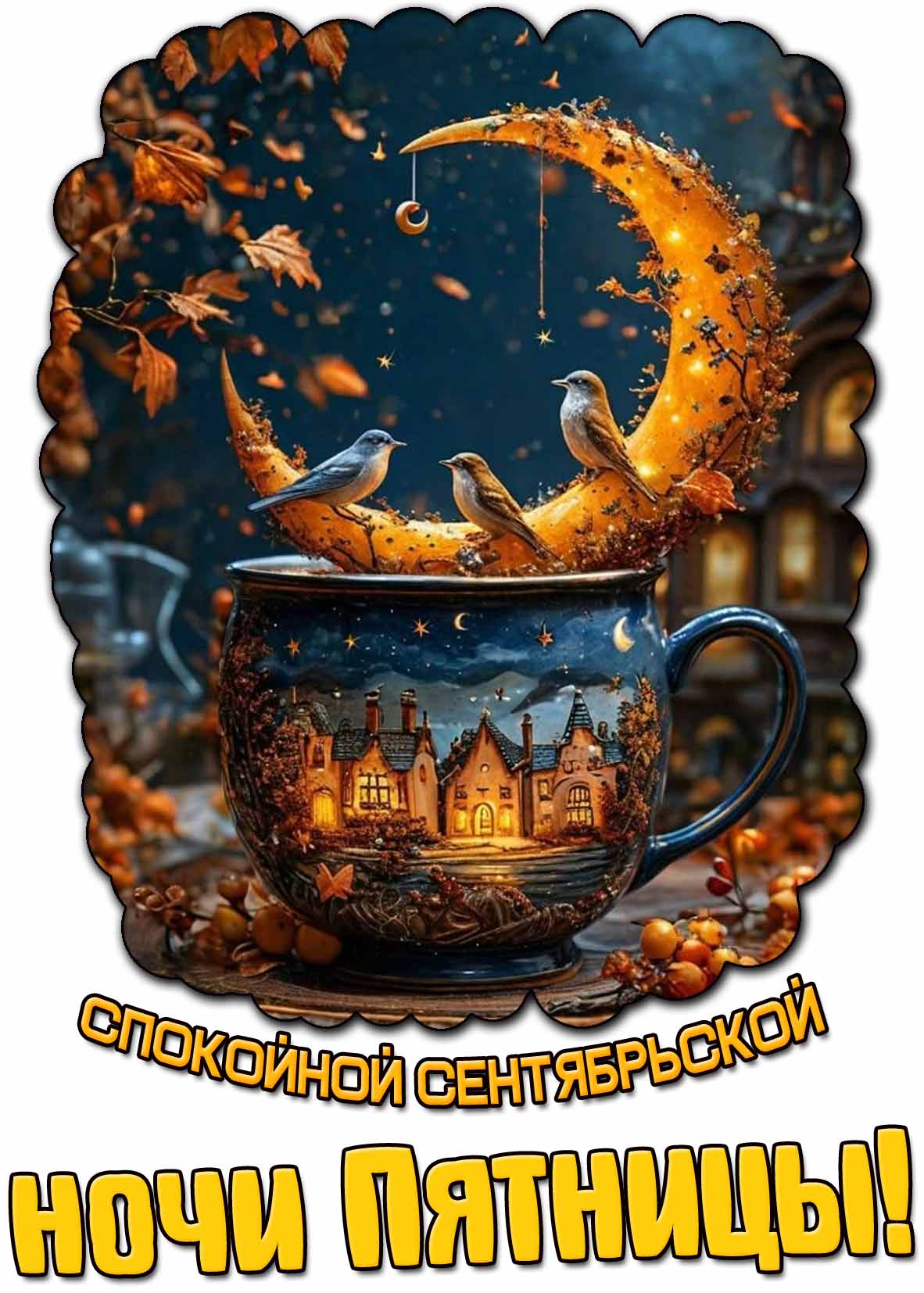 Картинка спокойной сентябрьской ночи пятницы