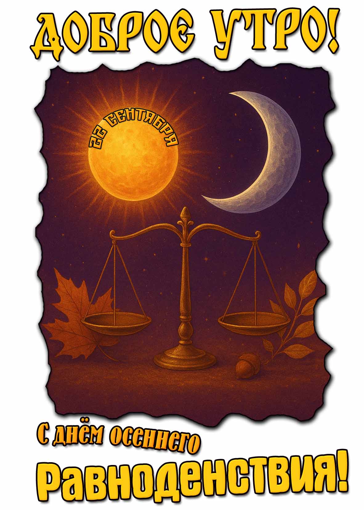 Картинка "Доброе утро! С днём осеннего равноденствия!" - 22 сентября