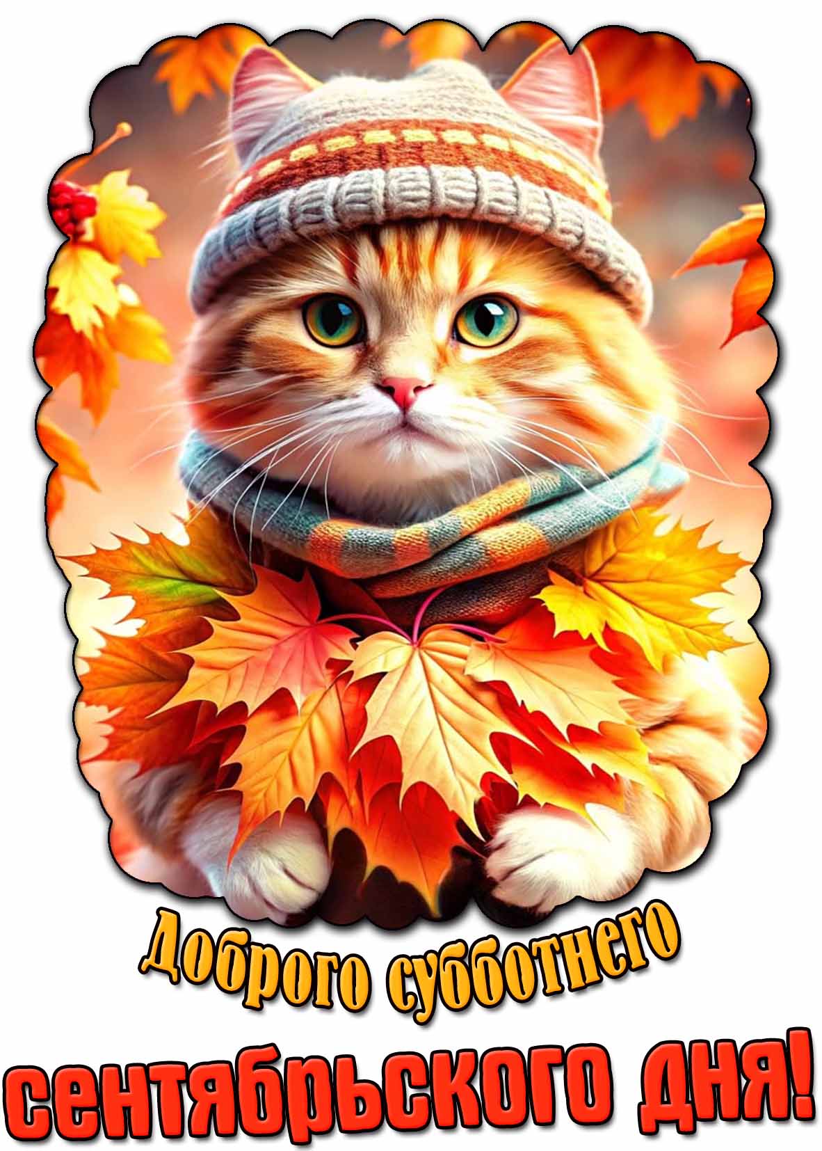 Прикольная открытка доброго субботнего сентябрьского дня