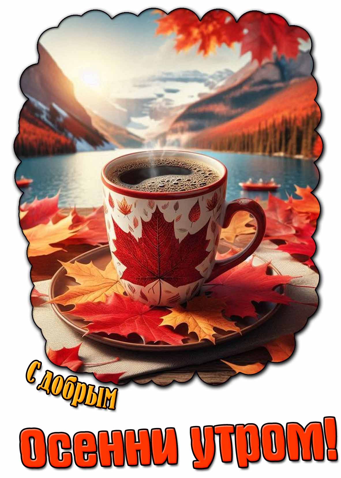 С добрым осенним утром! -картинка с кофе
