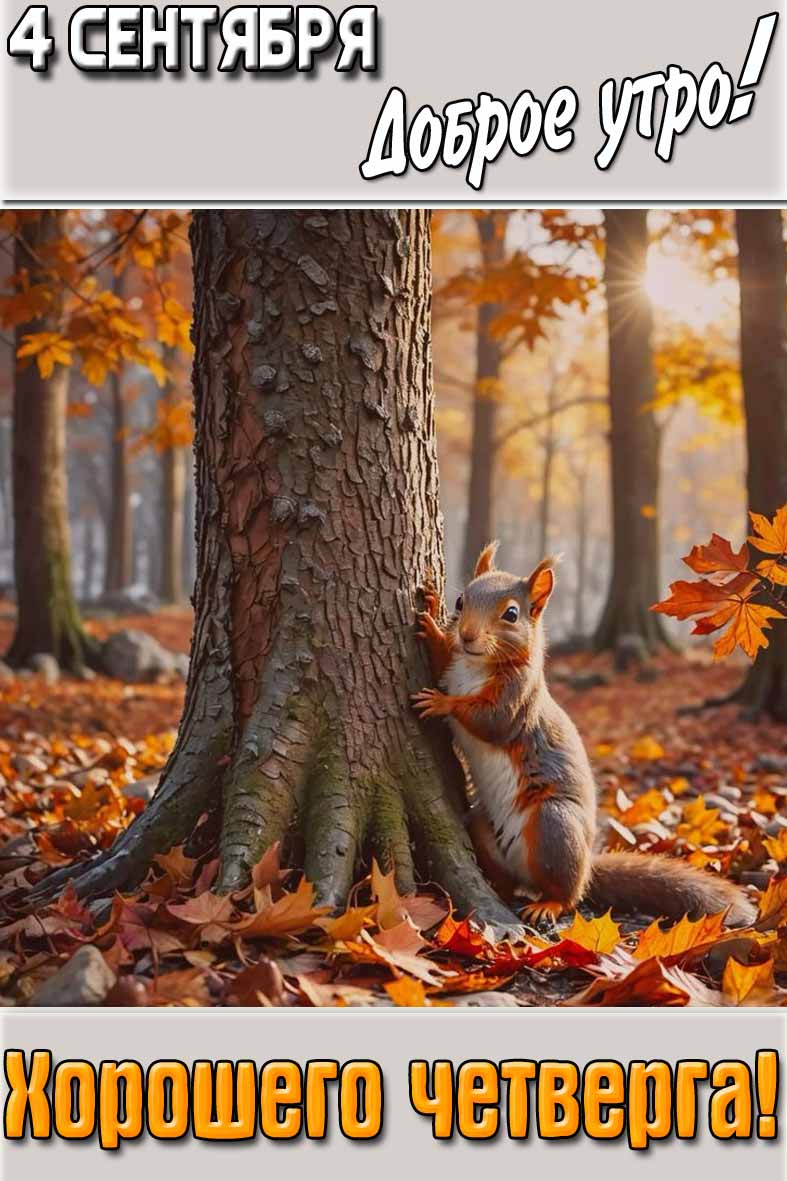 Открытка "4 сентября доброе утро! Хорошего четверга!"