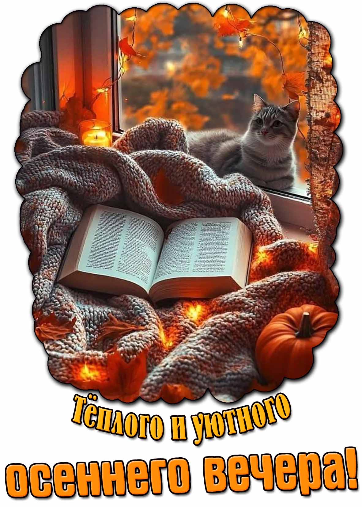Картинка тёплого и уютного осеннего вечера