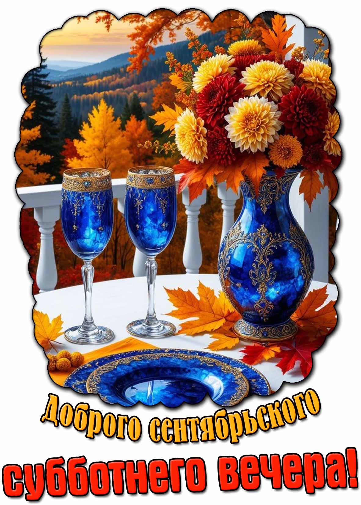 Доброго субботнего сентябрьского вечера! - картинка с цветами
