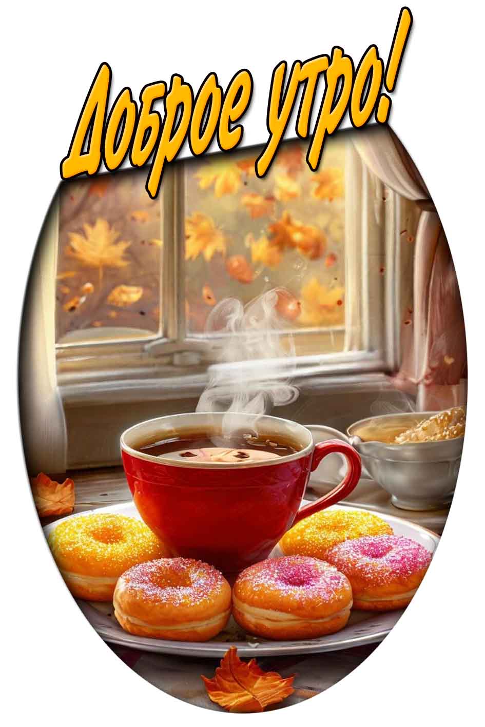 Доброе утро! - осенняя открытка с кофе
