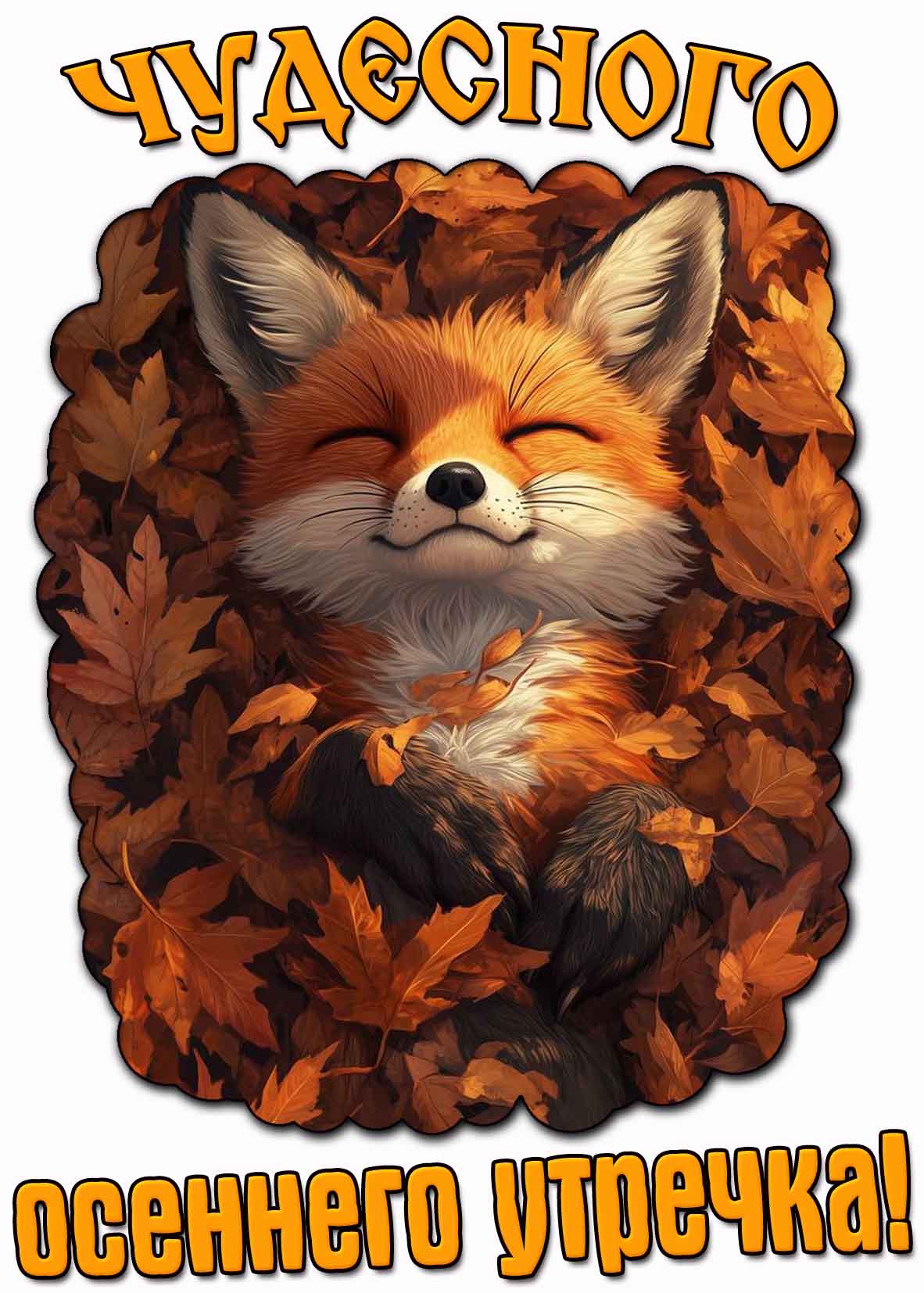 Чудесного осеннего утра! - открытка с лисой