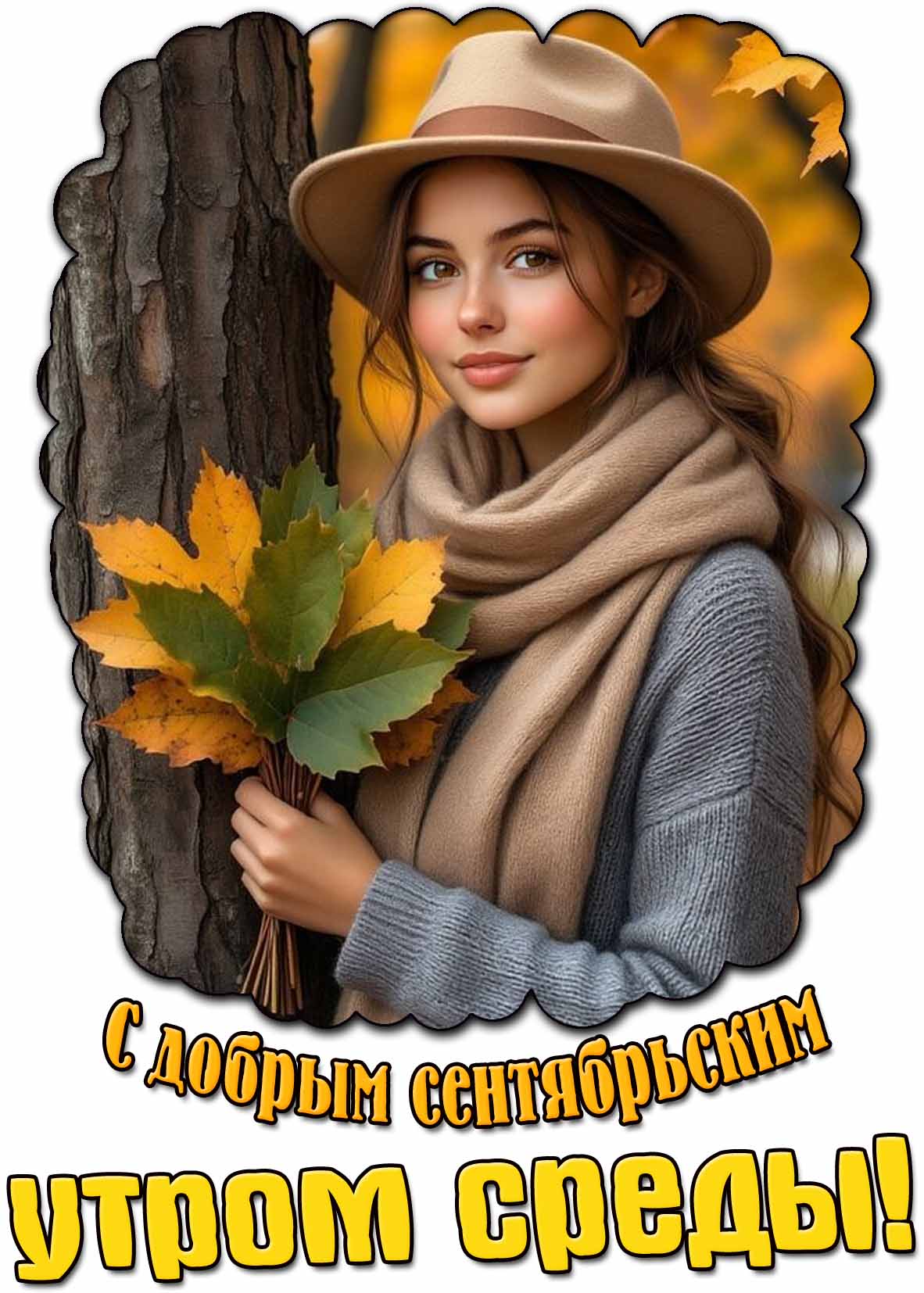 Открытка с добрым сентябрьским утром среды