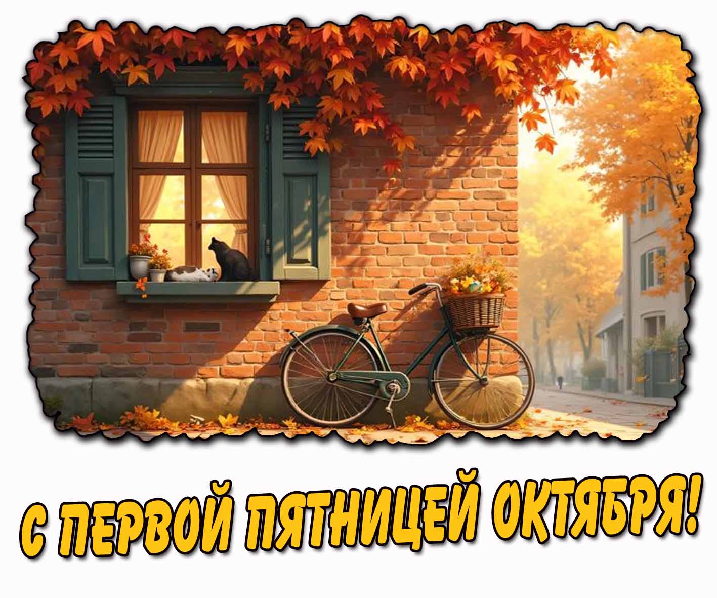 С первой пятницей октября! - осенняя открытка