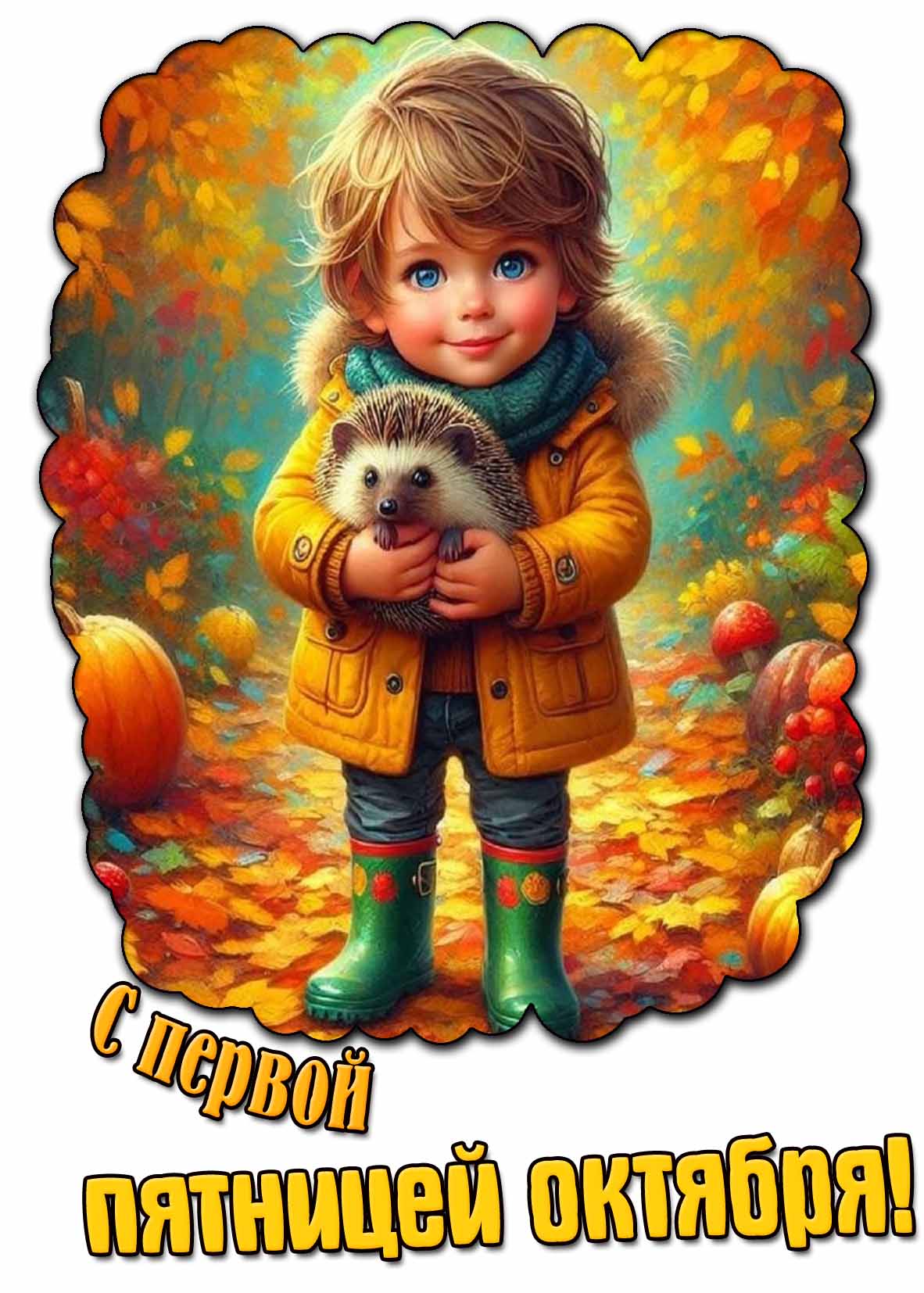 Красивая открытка с первой пятницей октября