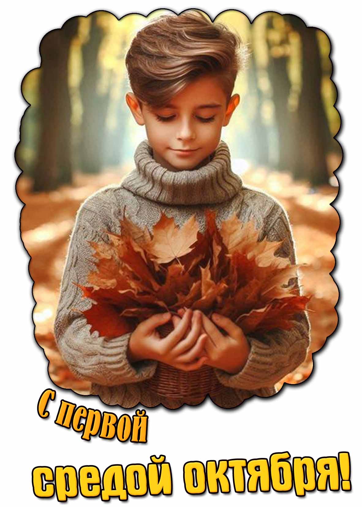 Открытка с первой средой октября