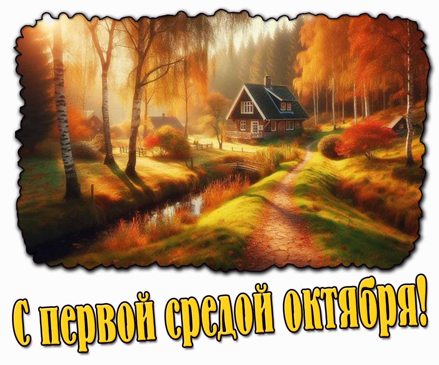 С первой средой октября! - солнечная осенняя картинка