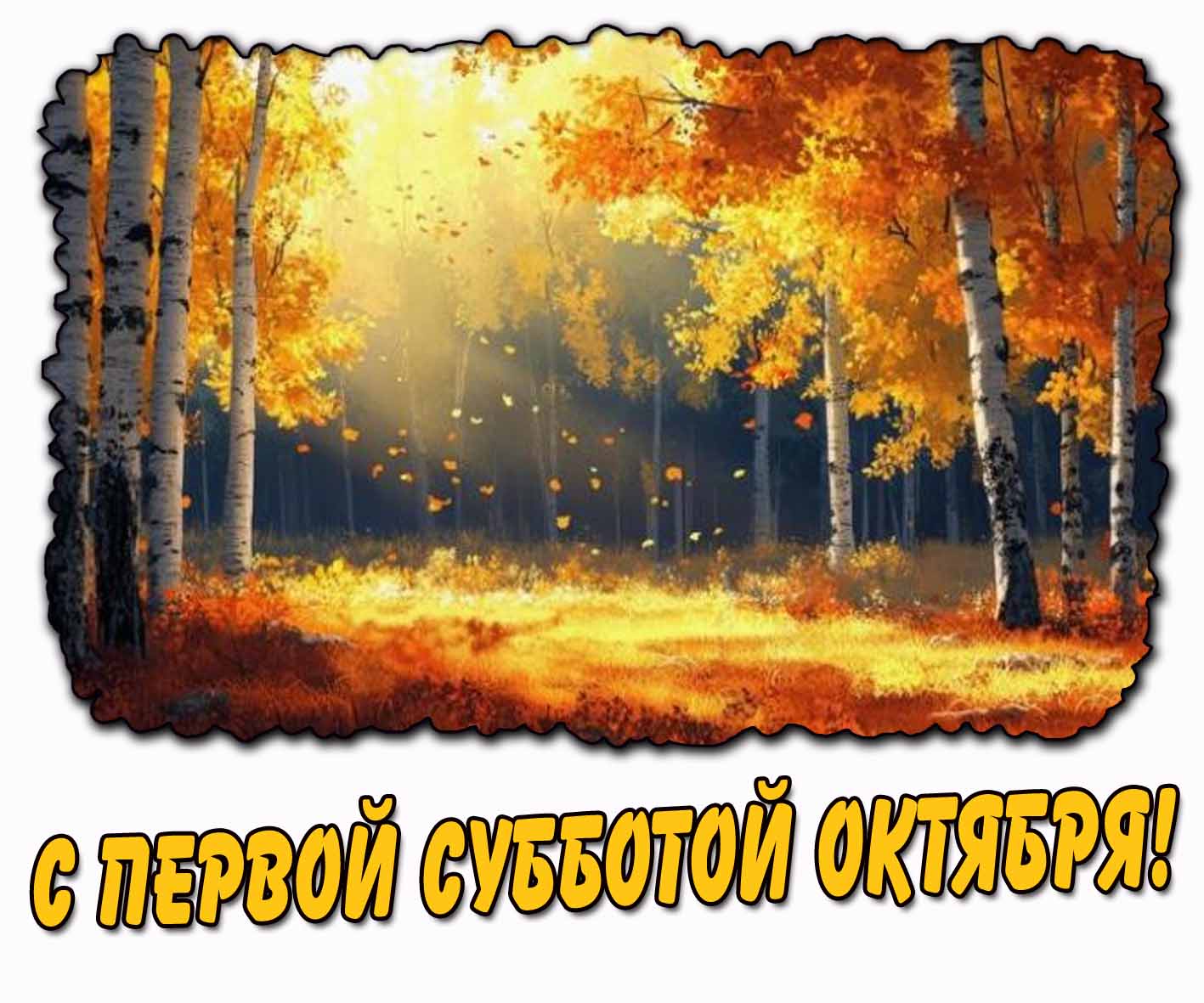 С первой субботой октября! - осенняя открытка