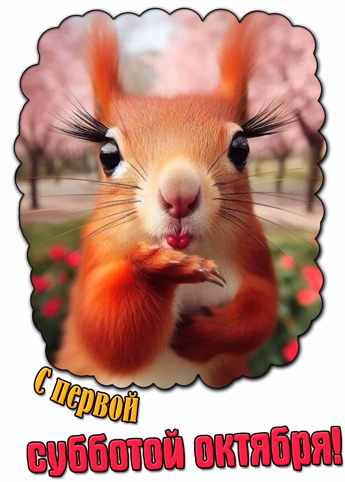 Смешная открытка с первой субботой октября