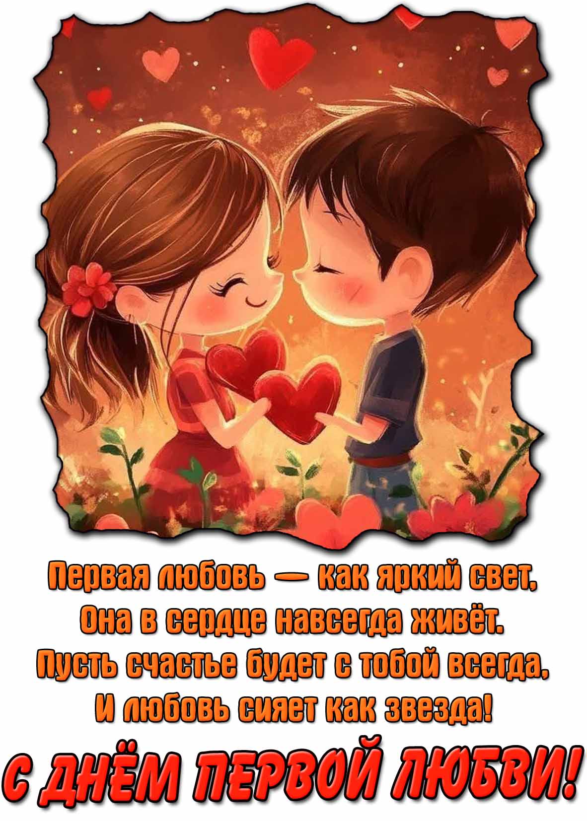Картинка - поздравление с днём первой любви