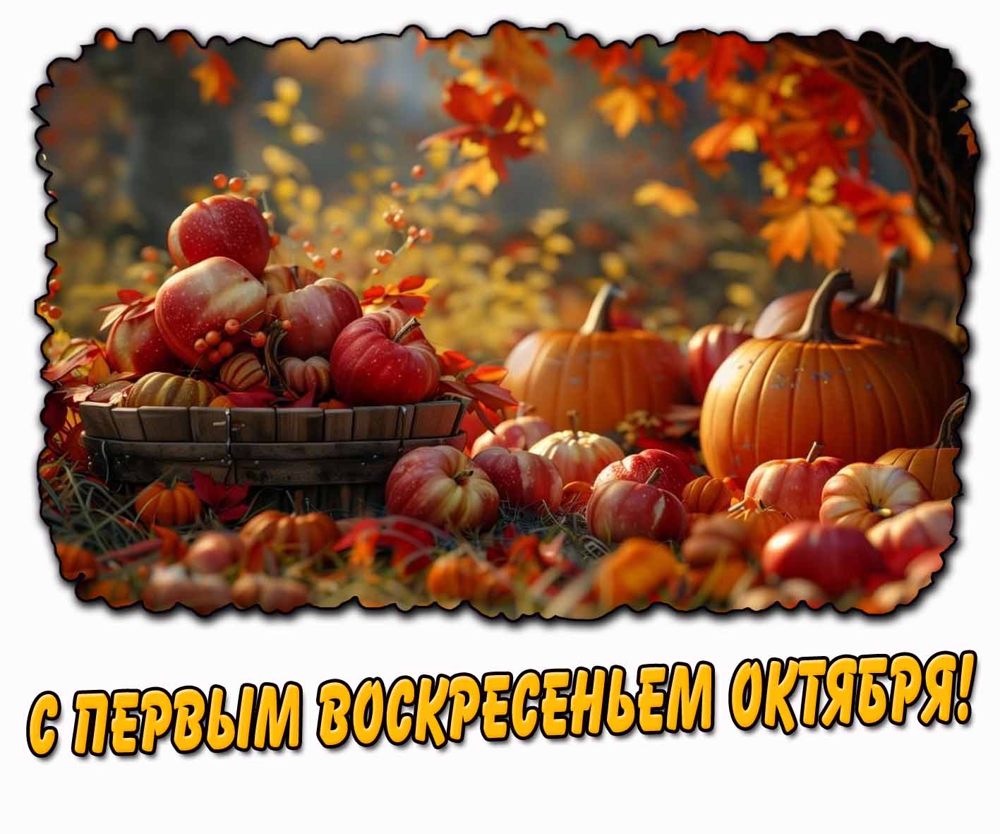 С первым воскресеньем октября! - осенняя открытка