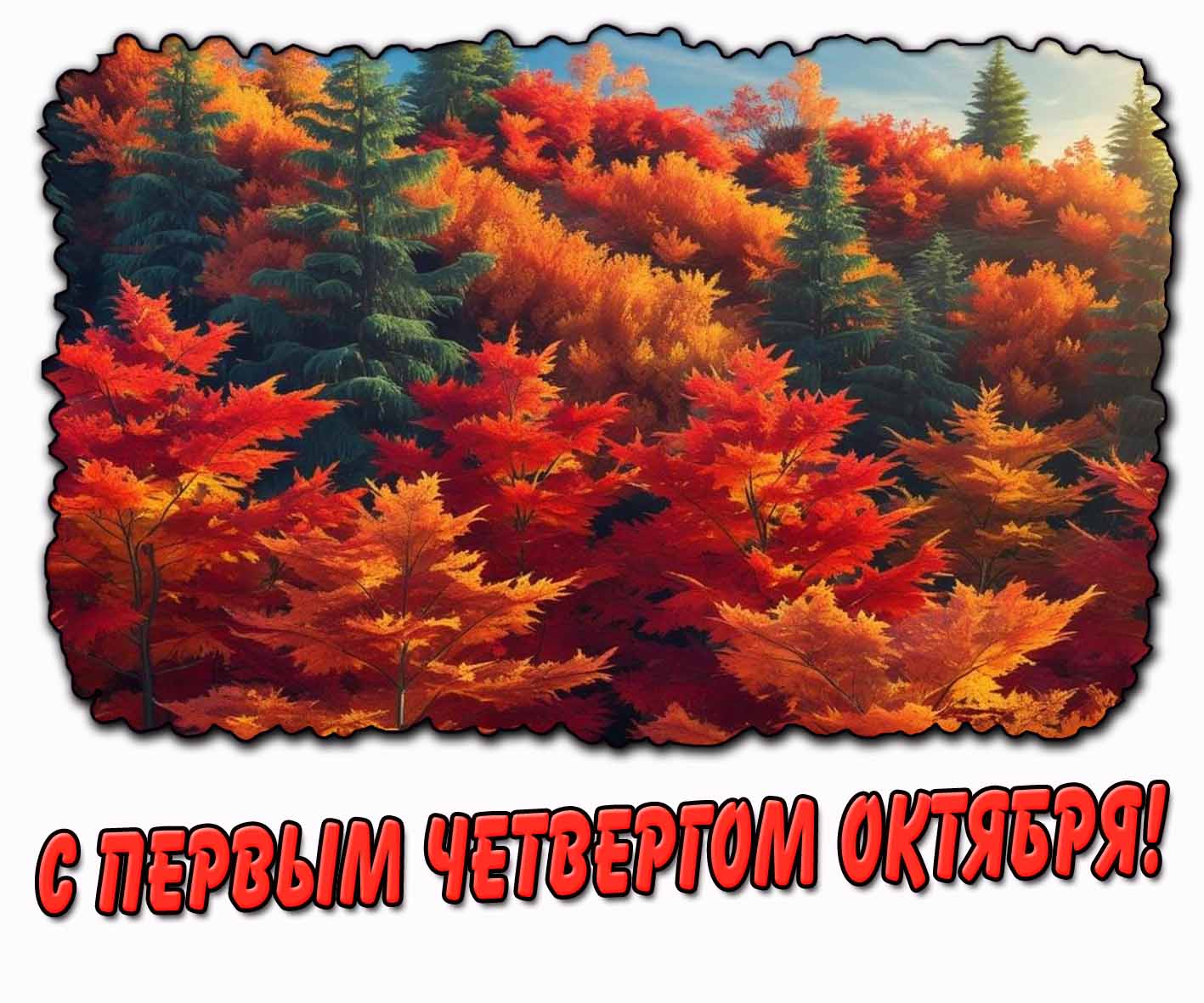 С первым четвергом октября! - осенняя открытка