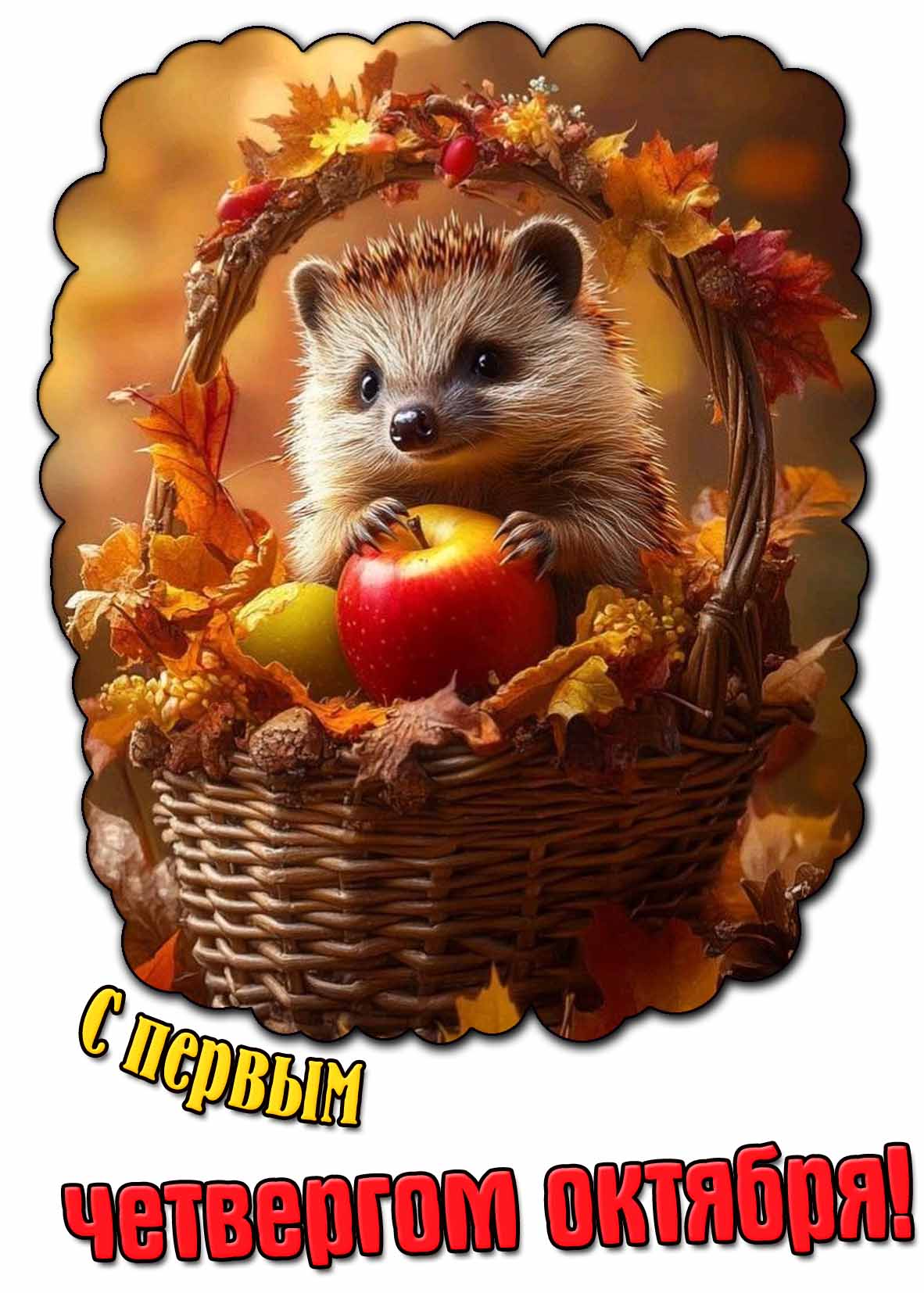 Прикольная открытка с первым четвергом октября