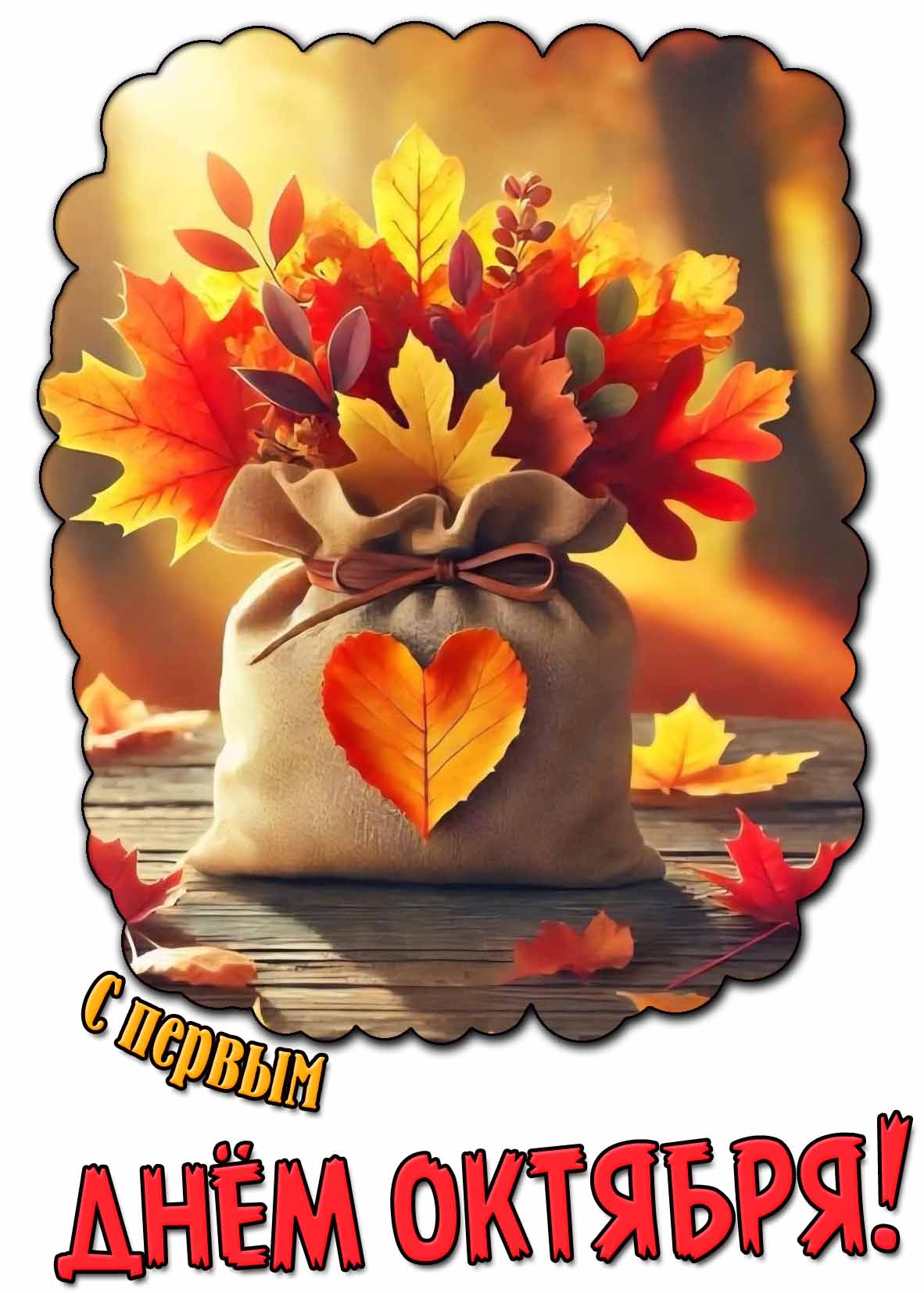 Красивая картинка с первым днём октября