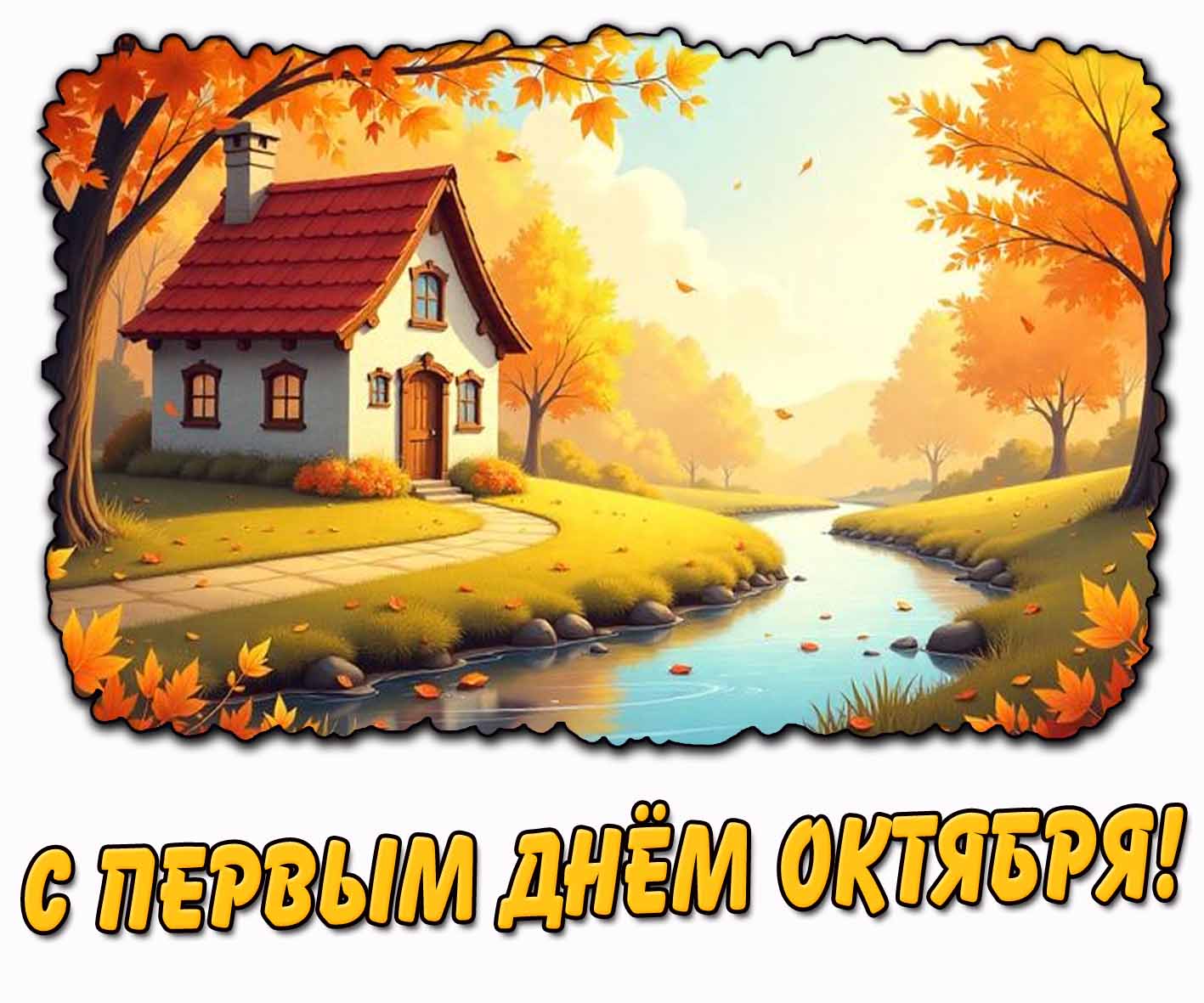 Осенняя картинка с первым днём октября