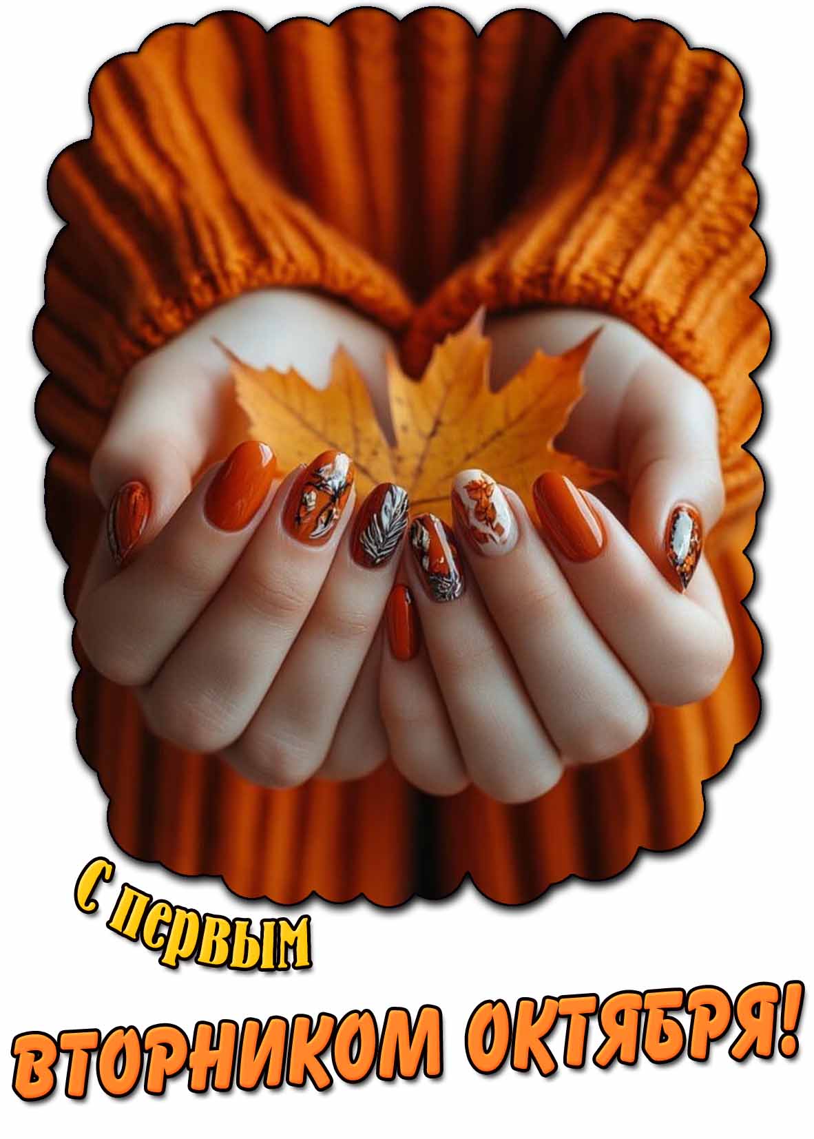 Красивая открытка с первым вторником октября