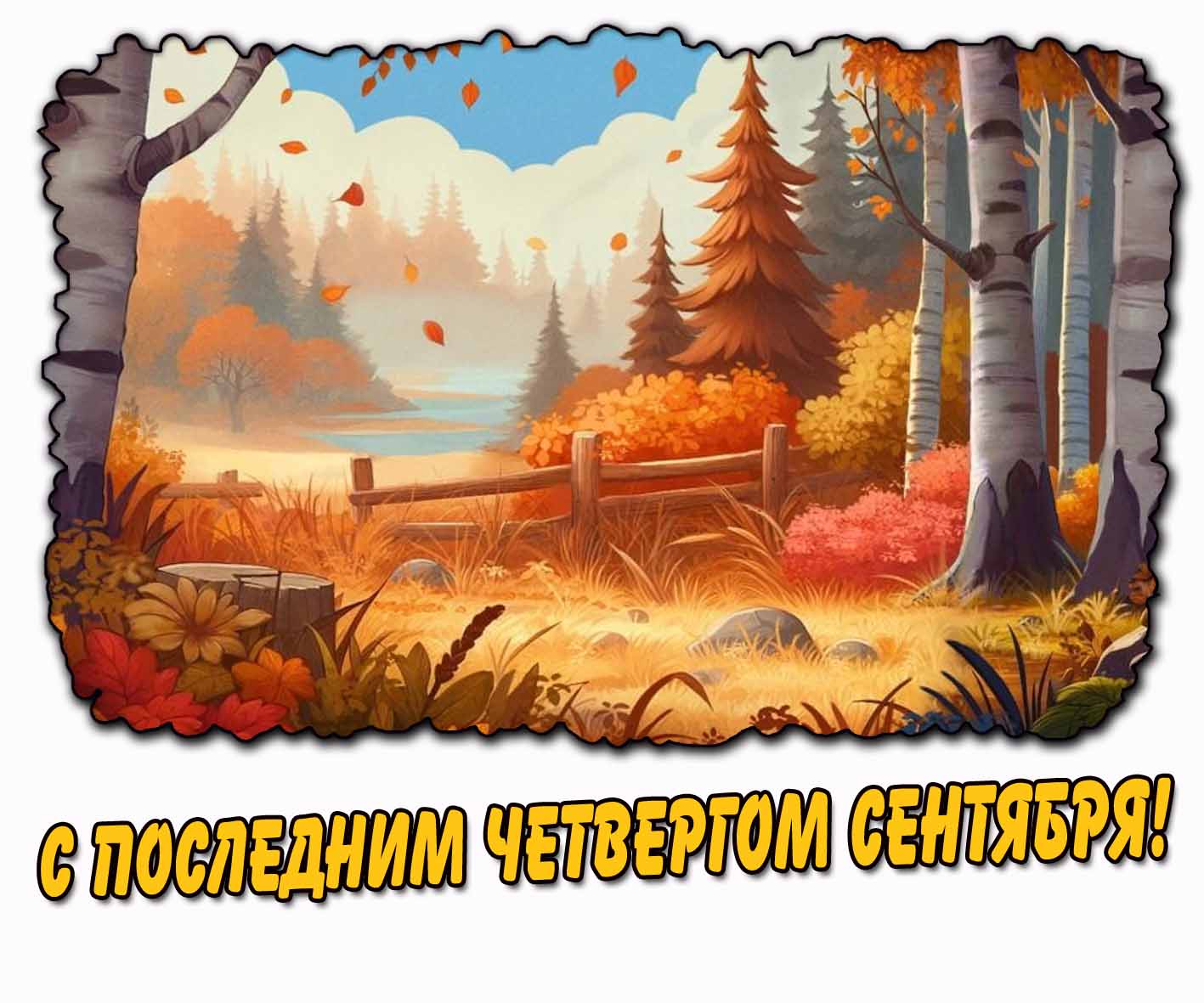 С последним четвергом сентября! - осенняя открытка