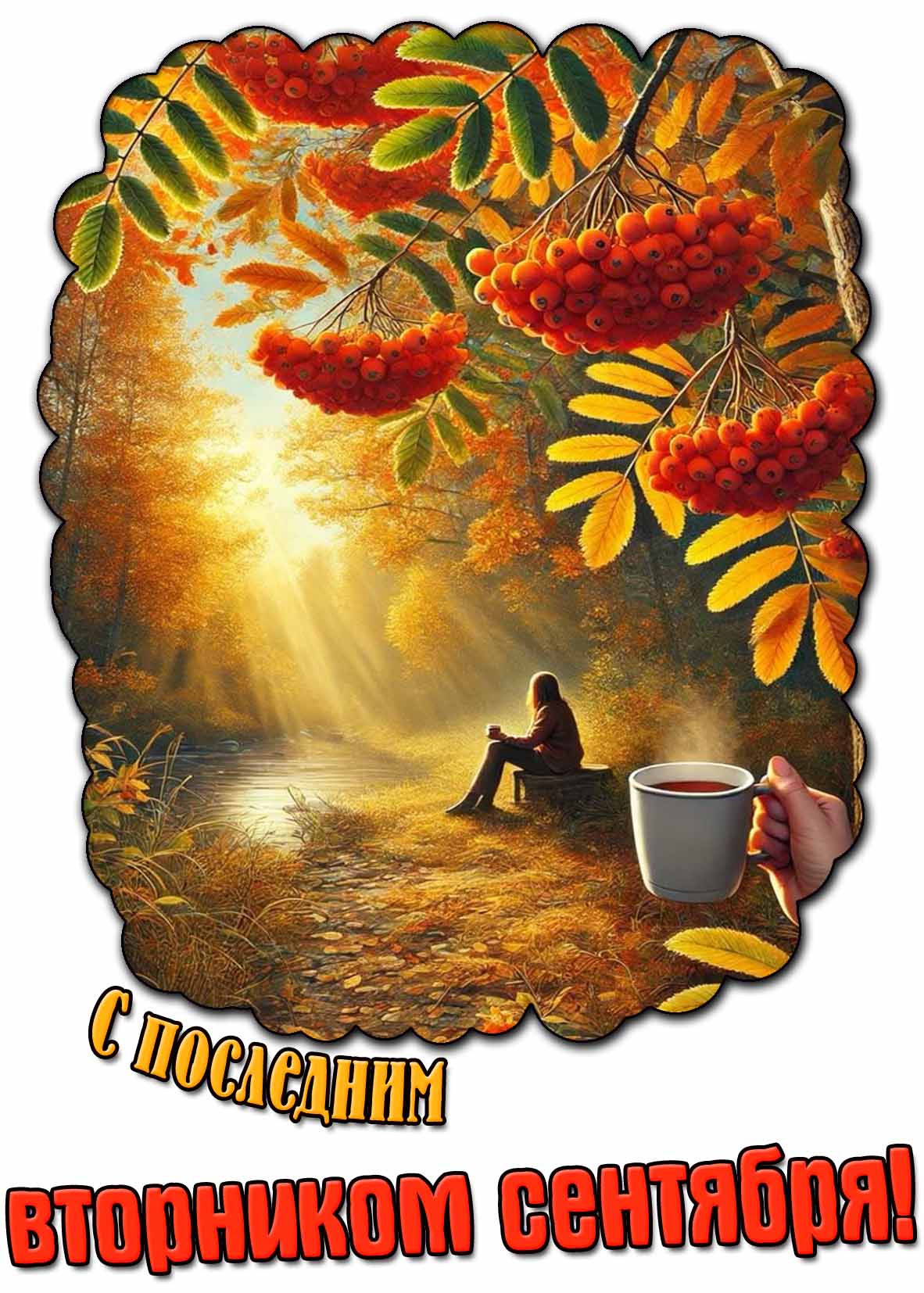 Красивая открытка с последним вторником сентября