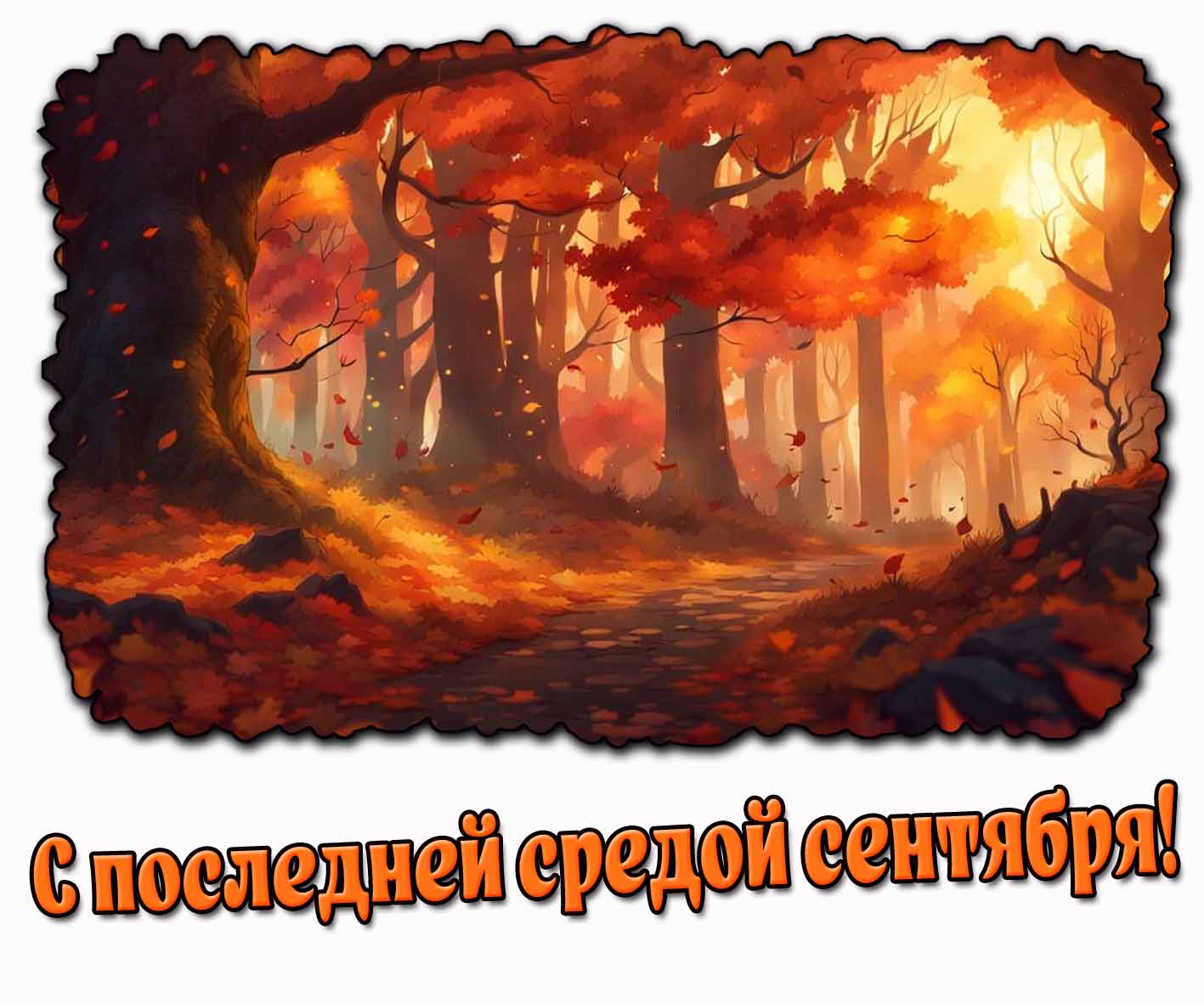 С последней средой сентября! - осенняя открытка