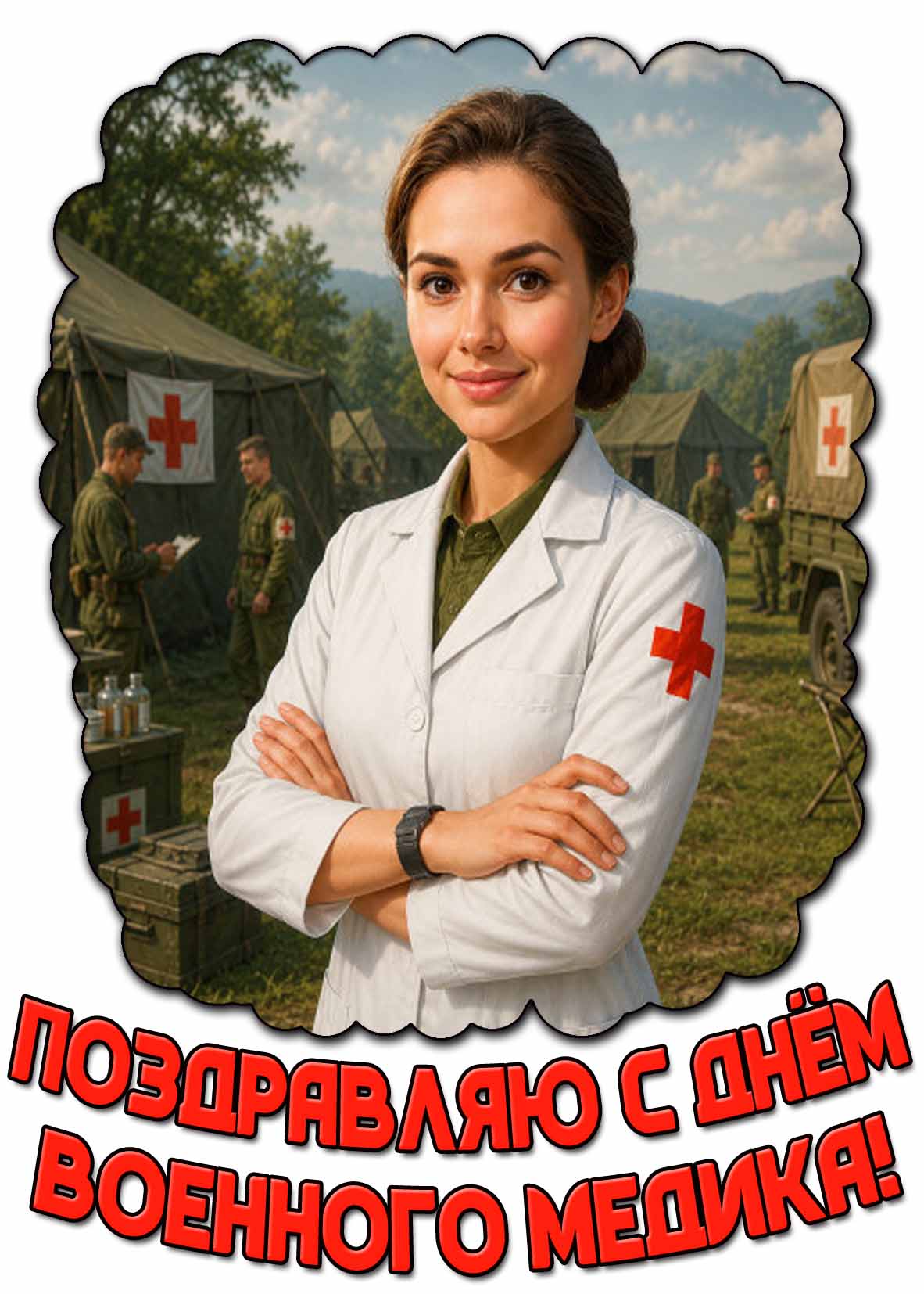 Открытка с днём военного медика