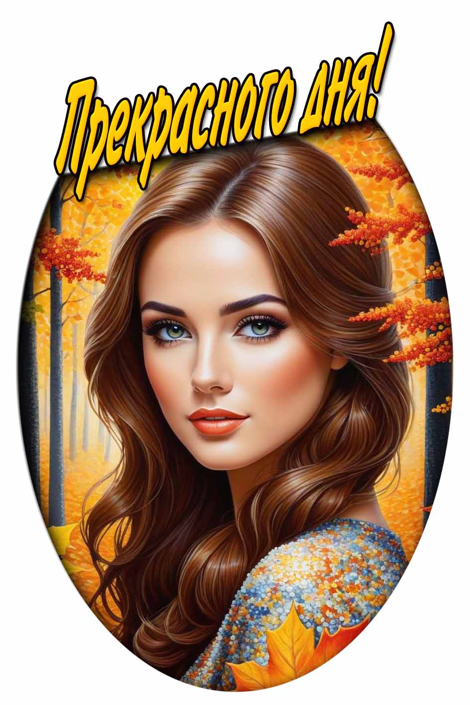 Прекрасного дня! - осенняя картинка с девушкой